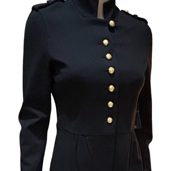 🎄NWT Vince Camuto VINTAGE Women Military Blazer Jacket Black Gold ButtonRARE XS - Picture 3 of 4